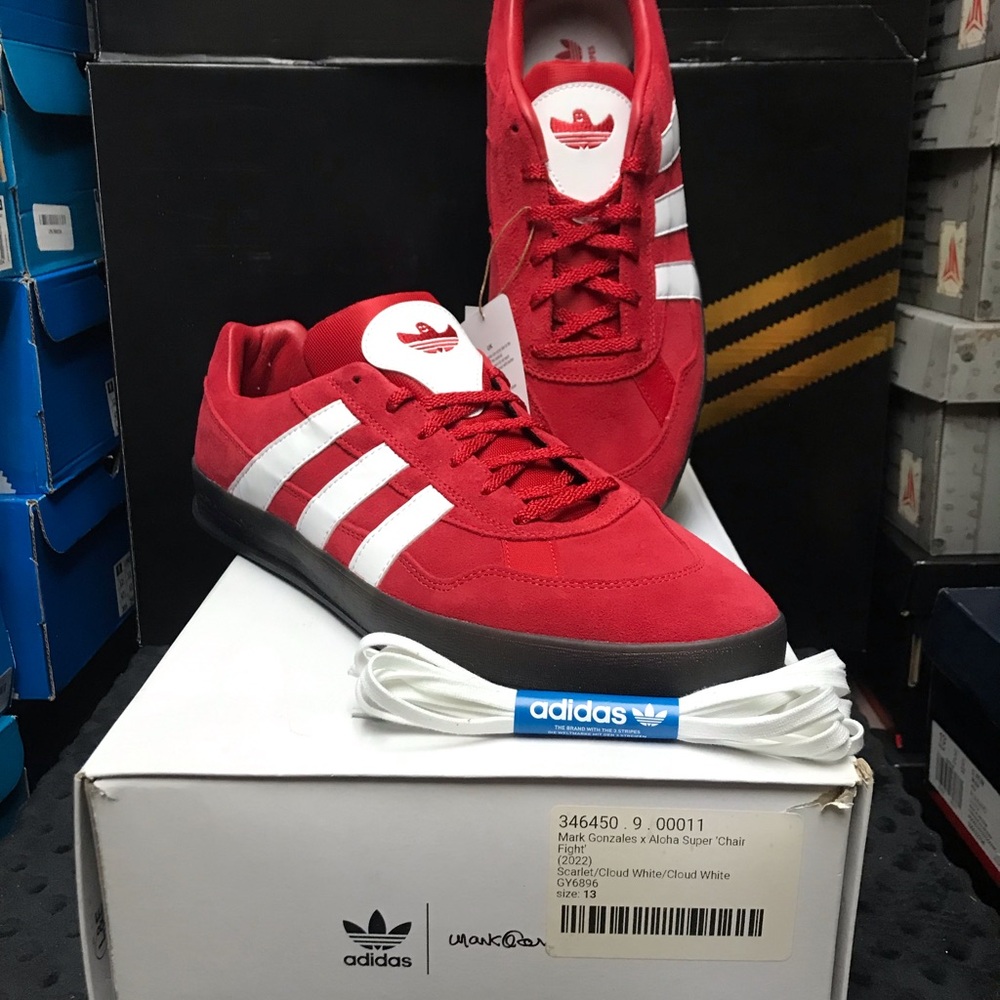 Adidas Aloha Super Mark Gonzales “Chair Fight Red” 13M GY6896 NWT DS OG BOX